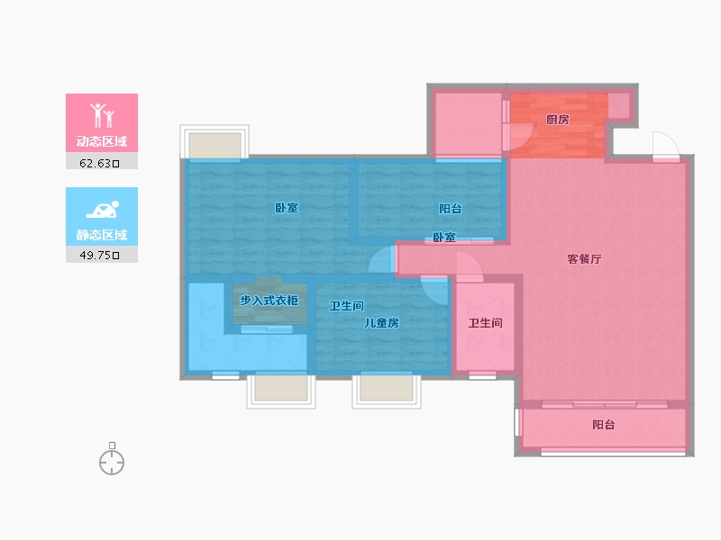 广东省-广州市-南沙玫瑰花园-99.74-户型库-动静分区