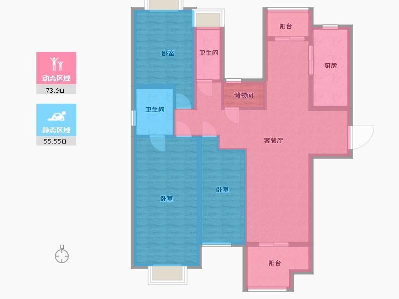 江苏省-南京市-金地自在城-116.10-户型库-动静分区