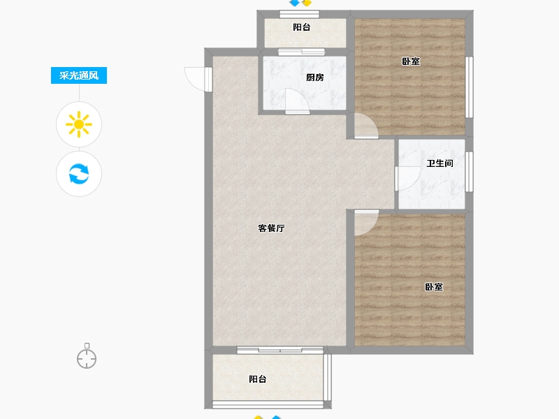 辽宁省-大连市-新希望乐城-84.87-户型库-采光通风