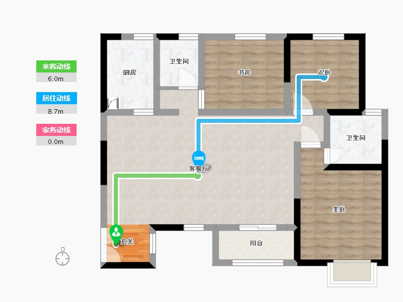 陕西省-宝鸡市-北兴三千城-83.64-户型库-动静线