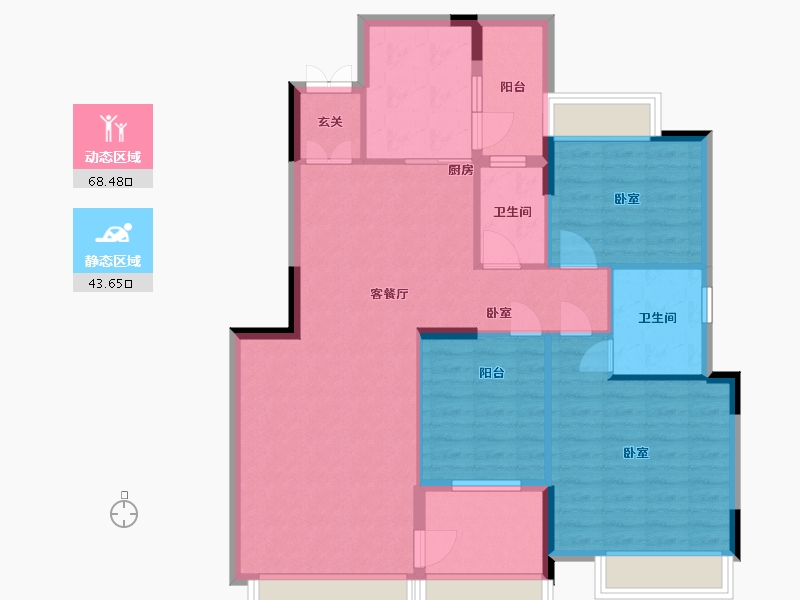 广东省-广州市-越秀滨海珺城-101.38-户型库-动静分区