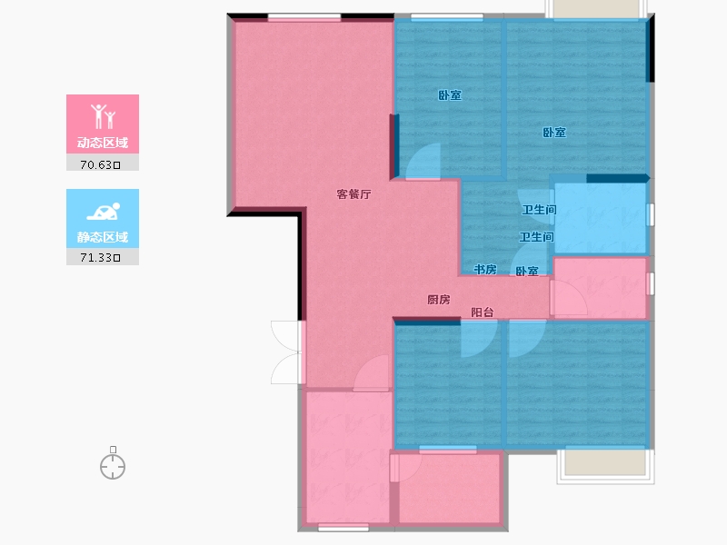 广东省-广州市-越秀滨海珺城-130.19-户型库-动静分区