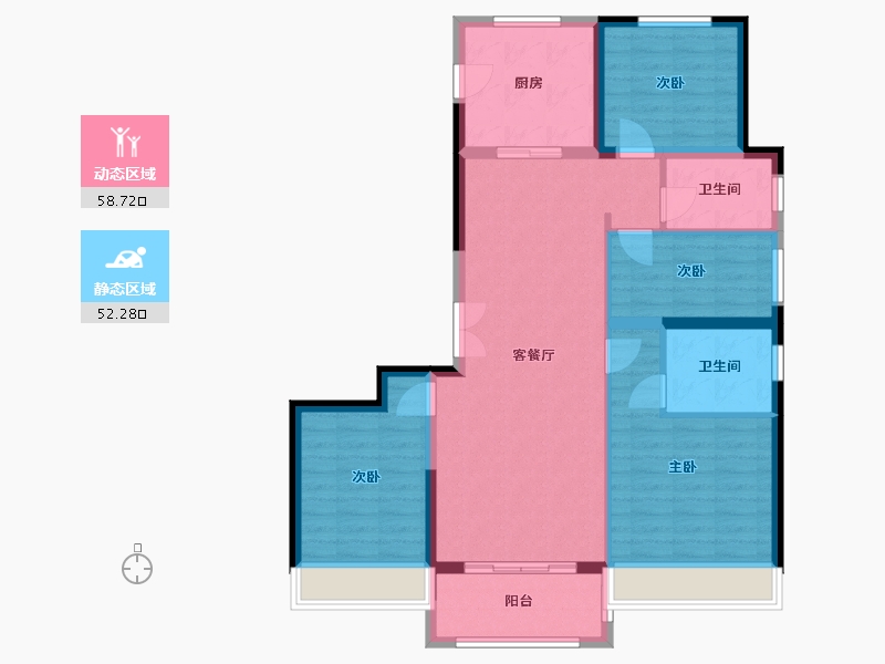 陕西省-西安市-保利天悦-100.12-户型库-动静分区