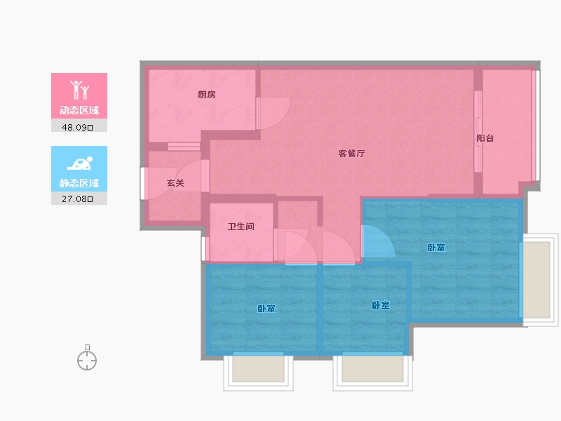 广东省-广州市-广州时代云图-66.98-户型库-动静分区