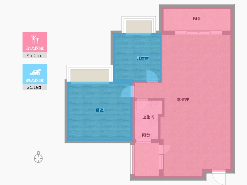 广东省-广州市-南沙玫瑰花园-64.19-户型库-动静分区