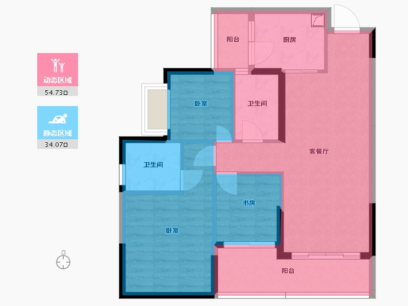 广东省-广州市-芙蓉春晓-79.41-户型库-动静分区