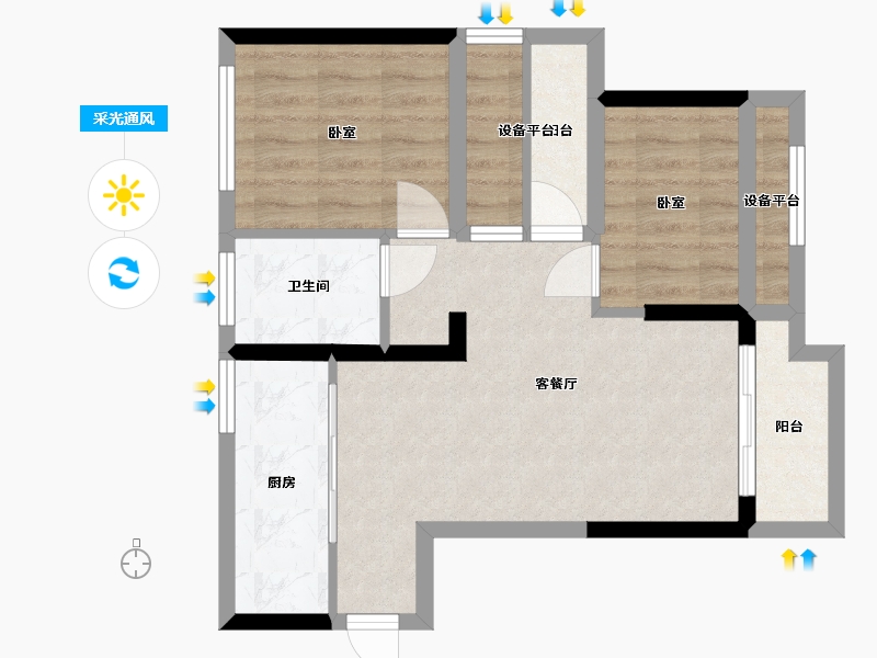 湖北省-武汉市-陌陌屋-58.81-户型库-采光通风