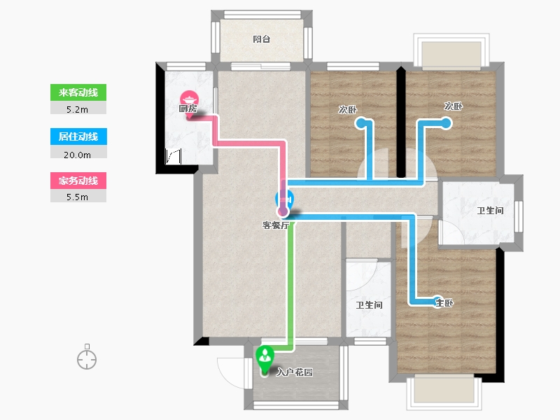 福建省-泉州市-阳光至尊花园-80.00-户型库-动静线