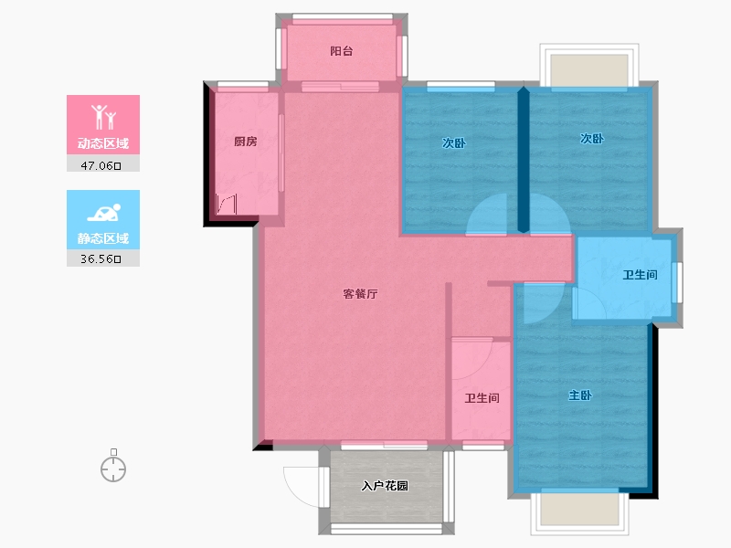 福建省-泉州市-阳光至尊花园-80.00-户型库-动静分区