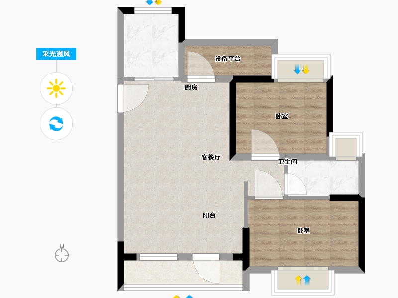 湖北省-武汉市-陌陌屋-69.18-户型库-采光通风