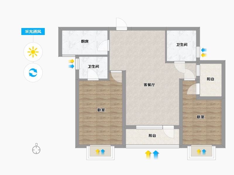 湖北省-武汉市-中部慧谷二期-74.06-户型库-采光通风