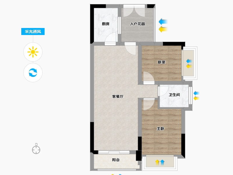 重庆-undefined-美悦湾-56.78-户型库-采光通风