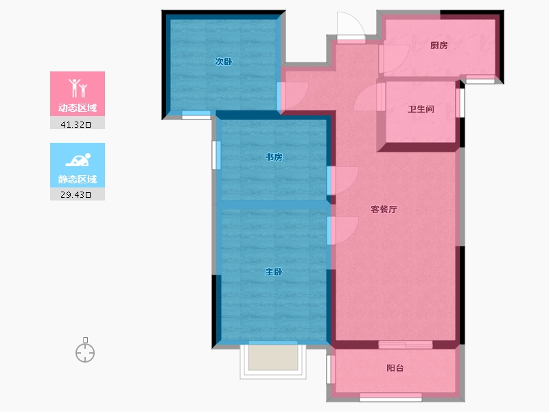 河南省-郑州市-泉舜上城-61.77-户型库-动静分区