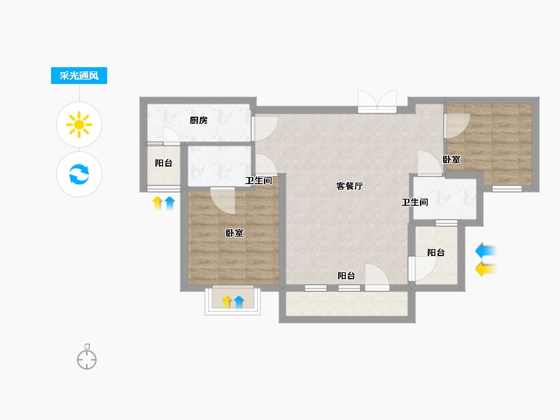 湖北省-武汉市-中部慧谷二期-73.07-户型库-采光通风