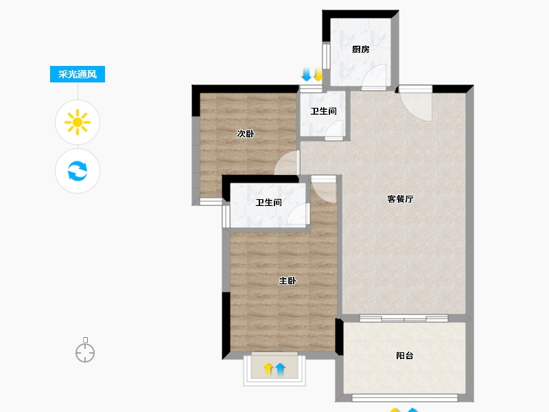 广东省-汕头市-香樟美地-71.02-户型库-采光通风