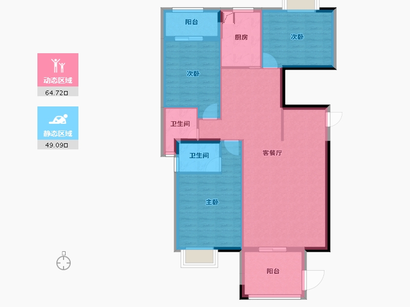 广东省-汕头市-香樟美地-102.95-户型库-动静分区