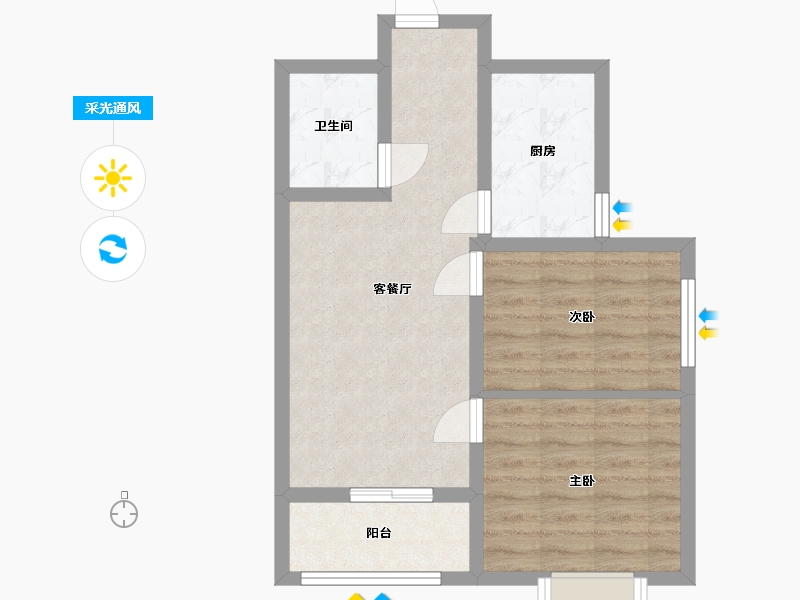 山西省-太原市-金林雅苑-56.09-户型库-采光通风