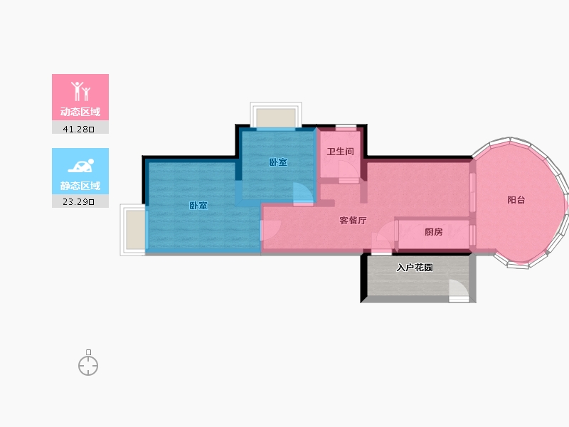 湖北省-宜昌市-康龙2+1购物广场-63.71-户型库-动静分区