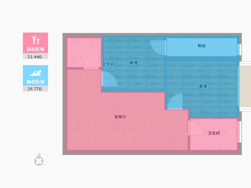 湖北省-武汉市-奥特莱斯V公寓-52.24-户型库-动静分区