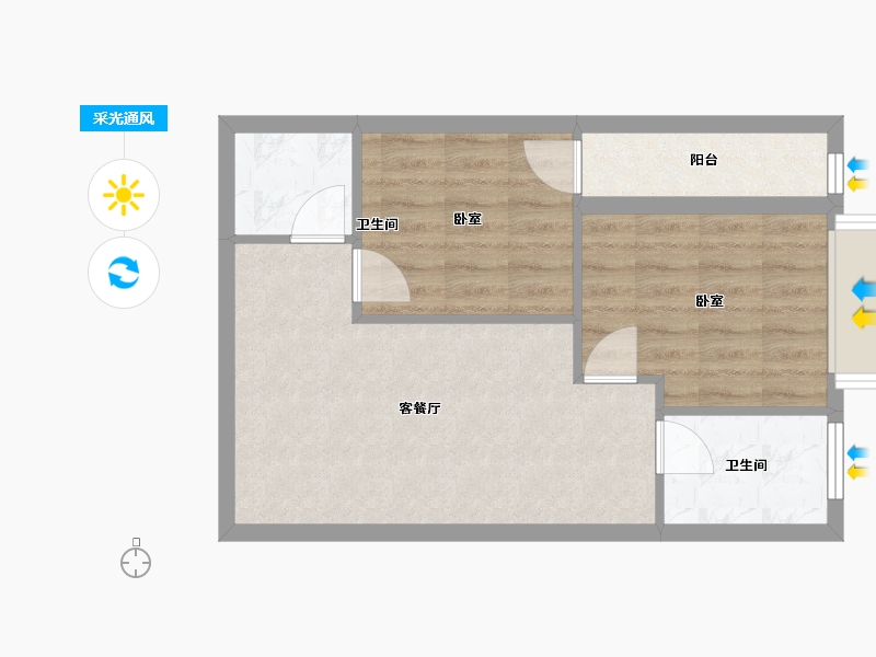 湖北省-武汉市-奥特莱斯V公寓-52.24-户型库-采光通风