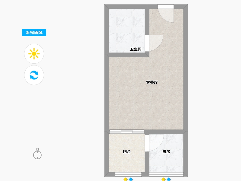 湖北省-武汉市-汉北广场国际公寓-40.86-户型库-采光通风