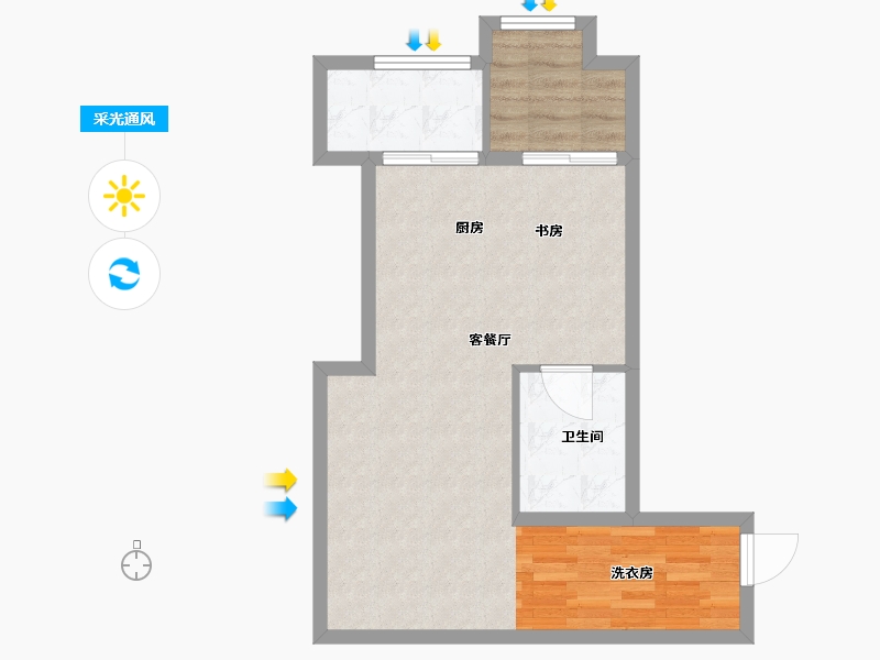 湖北省-武汉市-联投广场-57.00-户型库-采光通风