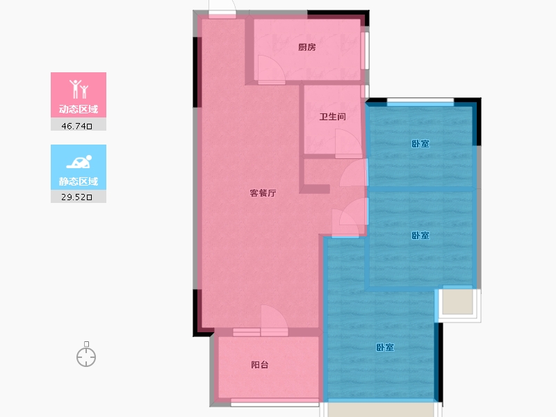 湖北省-武汉市-汉阳满庭春moma-67.69-户型库-动静分区