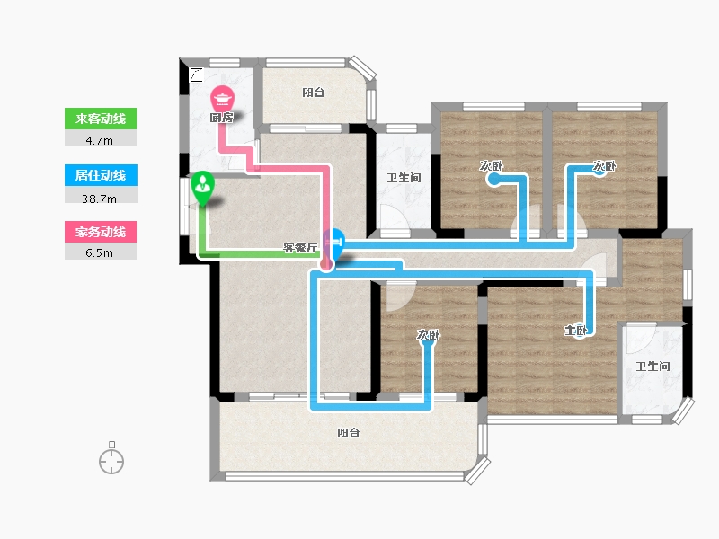 四川省-宜宾市-丽雅珑璟台-104.48-户型库-动静线