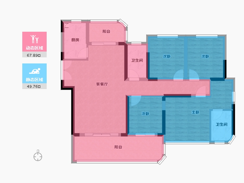 四川省-宜宾市-丽雅珑璟台-104.48-户型库-动静分区