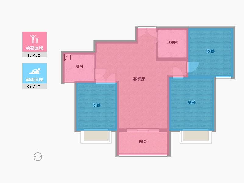 山西省-临汾市-功臣御苑-74.84-户型库-动静分区