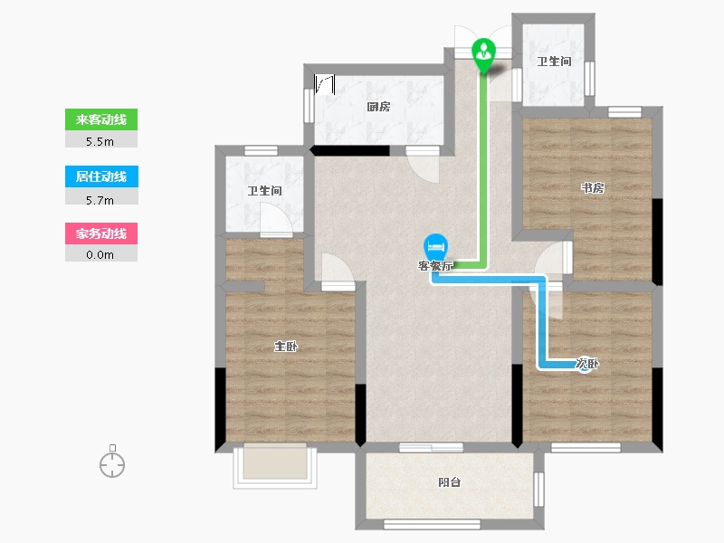 浙江省-绍兴市-枫城名苑-84.50-户型库-动静线