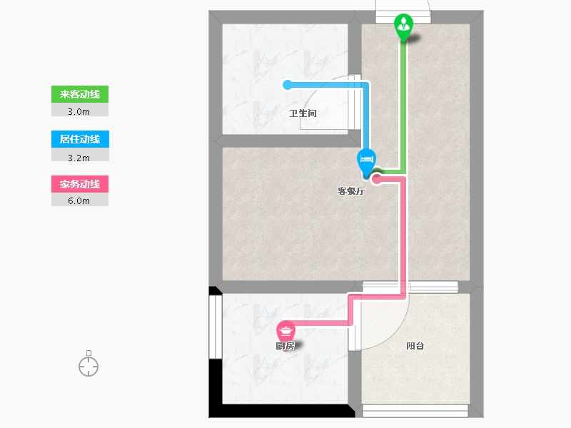 湖北省-武汉市-汉北广场国际公寓-33.01-户型库-动静线