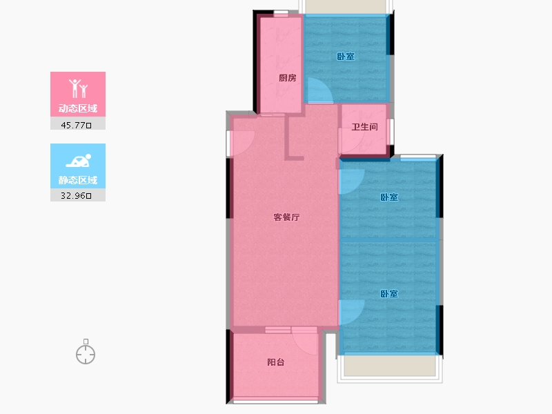 湖北省-武汉市-汉阳满庭春moma-71.00-户型库-动静分区