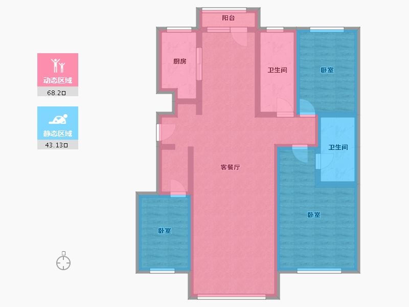 辽宁省-大连市-国运壹号-98.02-户型库-动静分区