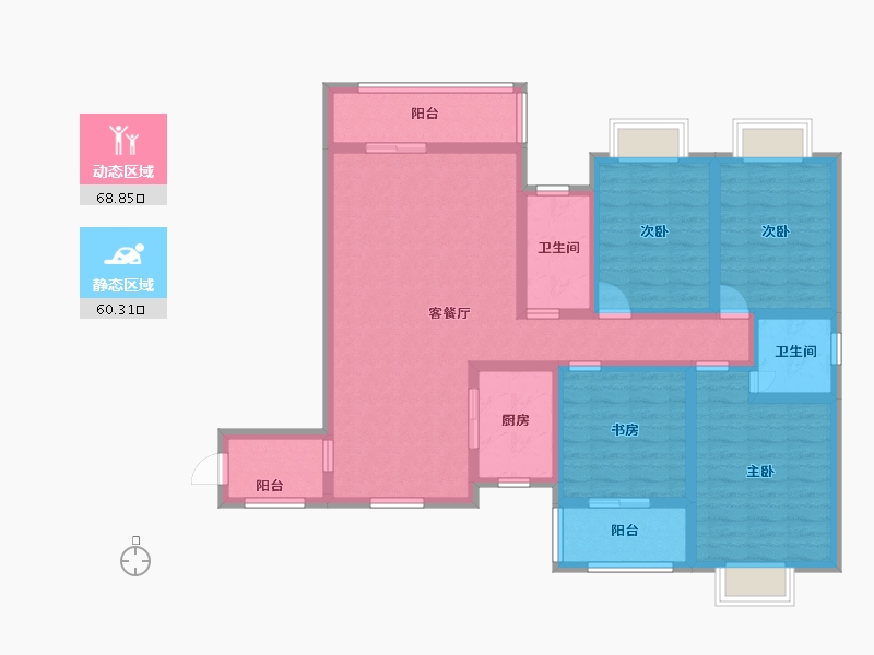 湖南省-衡阳市-银湖星城-113.66-户型库-动静分区