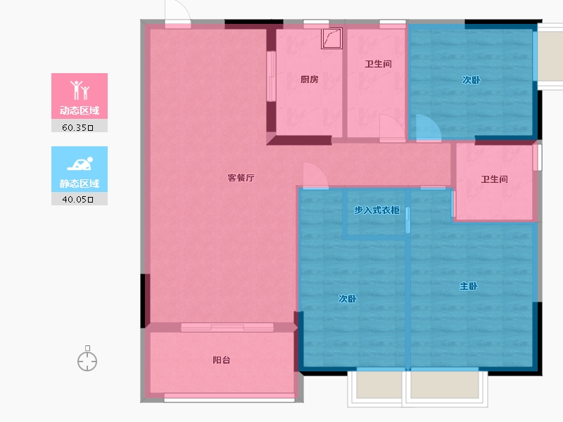 湖南省-衡阳市-金港水岸-90.60-户型库-动静分区