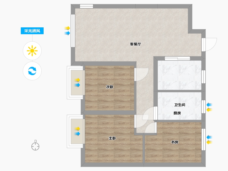 山东省-青岛市-中欧国际城-60.50-户型库-采光通风