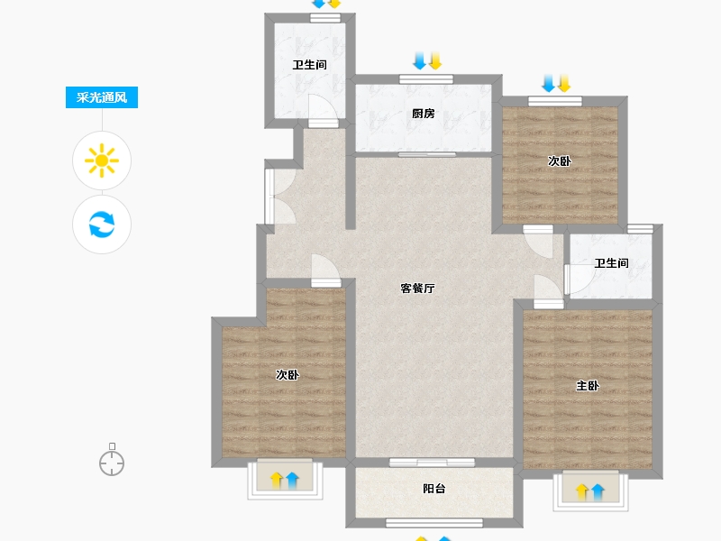 山东省-德州市-东方御澜湾-100.01-户型库-采光通风