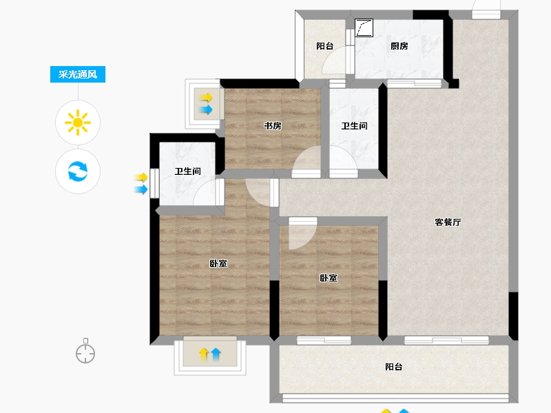 云南省-玉溪市-金-78.00-户型库-采光通风