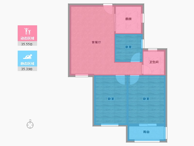 江苏省-南京市-洲岛家园-64.20-户型库-动静分区