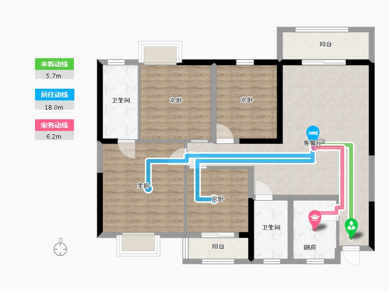 湖南省-岳阳市-中天维益家园-101.21-户型库-动静线