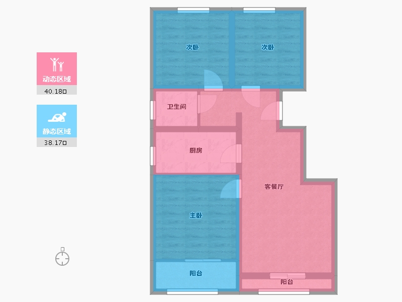 陕西省-渭南市-世丰尊悦-68.74-户型库-动静分区