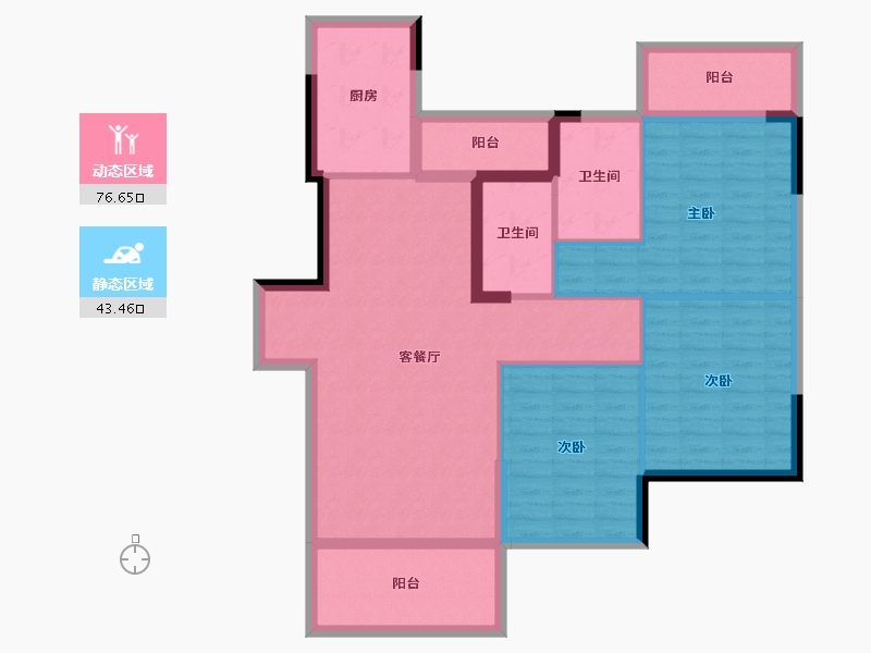 湖南省-衡阳市-金港水岸-101.60-户型库-动静分区