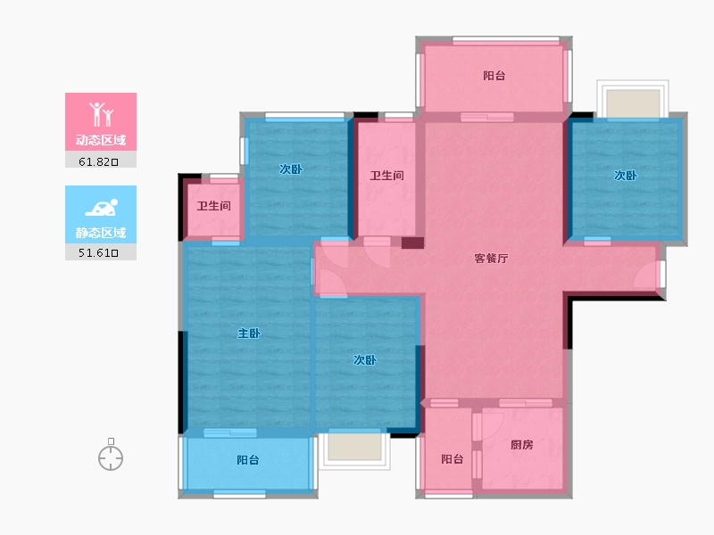 湖南省-衡阳市-金港水岸-100.00-户型库-动静分区