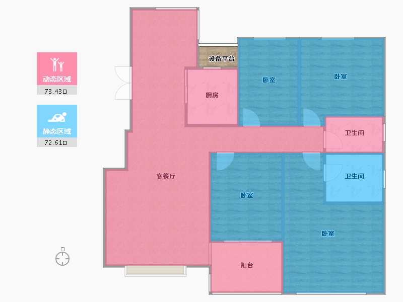 陕西省-咸阳市-奥林匹克花园-140.00-户型库-动静分区