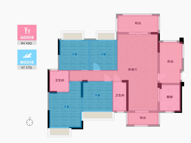 湖南省-衡阳市-星美 CC PARK·新外滩-118.43-户型库-动静分区