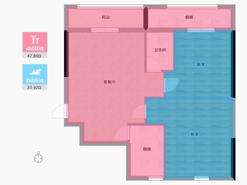 湖北省-武汉市-中博南湖康城-71.02-户型库-动静分区