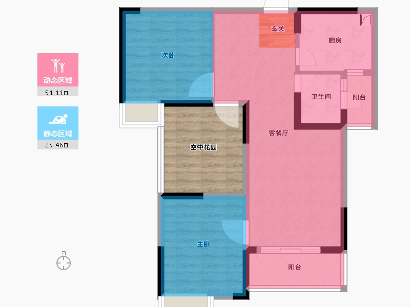 湖北省-武汉市-鼎盛华城-78.45-户型库-动静分区