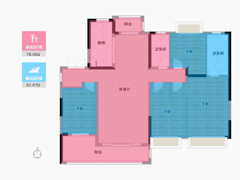 湖南省-长沙市-龙湖春江天玺-127.55-户型库-动静分区