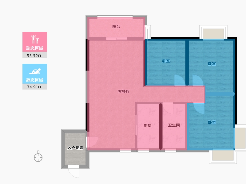 湖北省-武汉市-黎明新居-82.31-户型库-动静分区